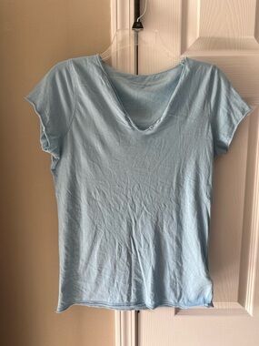 Zadig & Voltaire Light Blue Short Sleeve V-Neck Tee